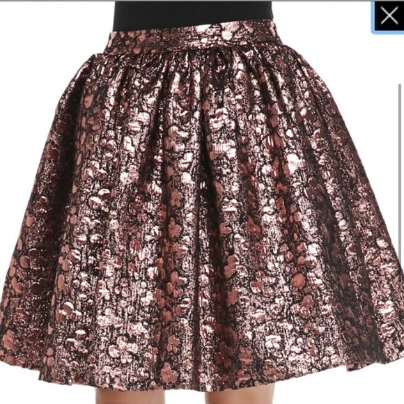 Alice + Olivia Pia Metallic Rosegold Skirt - Picture 3 of 7